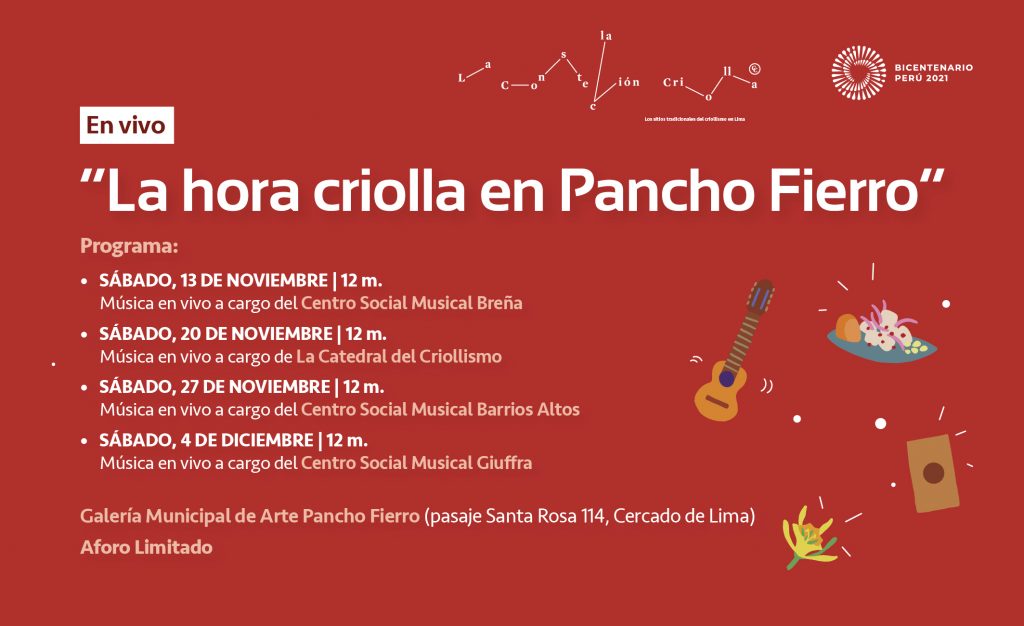 Galería Pancho Fierro: disfruta de la música criolla con la programación que ofrece la MML